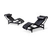 4 Chaise longue à réglage continu, noire, durable 4 Chaise longue à réglage continu, noire, durable