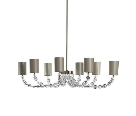 Lartigue | Oval Lartigue Chandelier - MCL11-CLR-NKL