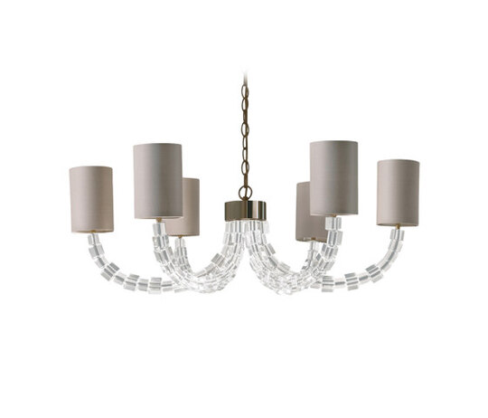 Lartigue | Round Lartigue Chandelier - MCL13-CLR-NKL