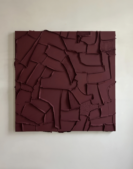Mixed fabrics with acrylic oxblood red